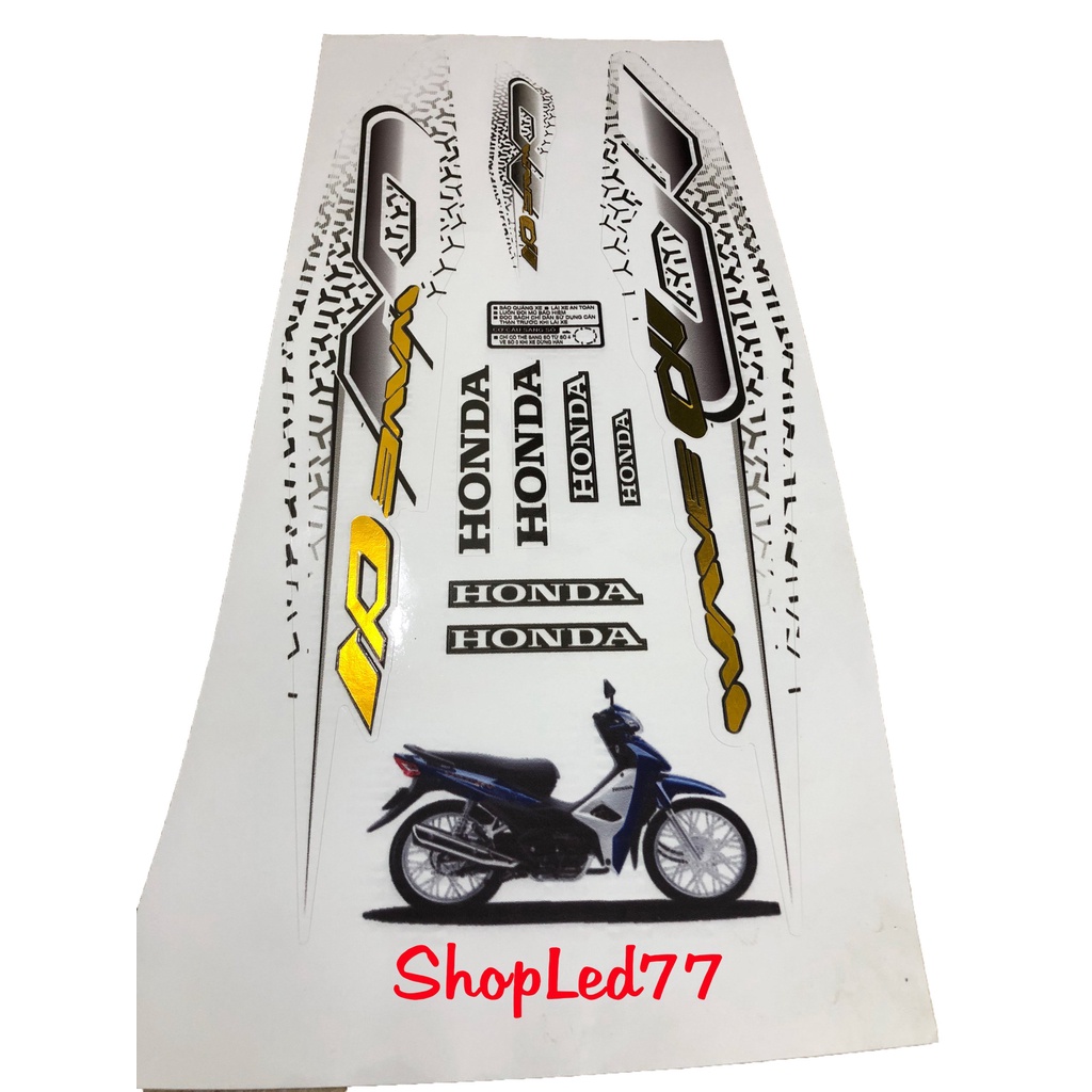 Tem Zin Wave Alpha ( GHÉP CROM ). Dán cho Wave 50cc-100cc-110cc - 3 Lớp