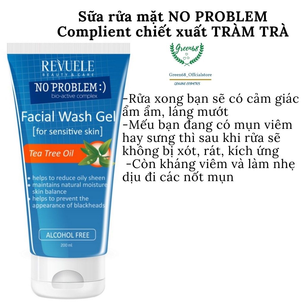 Sữa Rửa Mặt NO PROBLEM COMPLIEN 200ml Chiết Xuất Tràm Trà, Giảm Viêm Mụn Hàng Nga | BigBuy360 - bigbuy360.vn