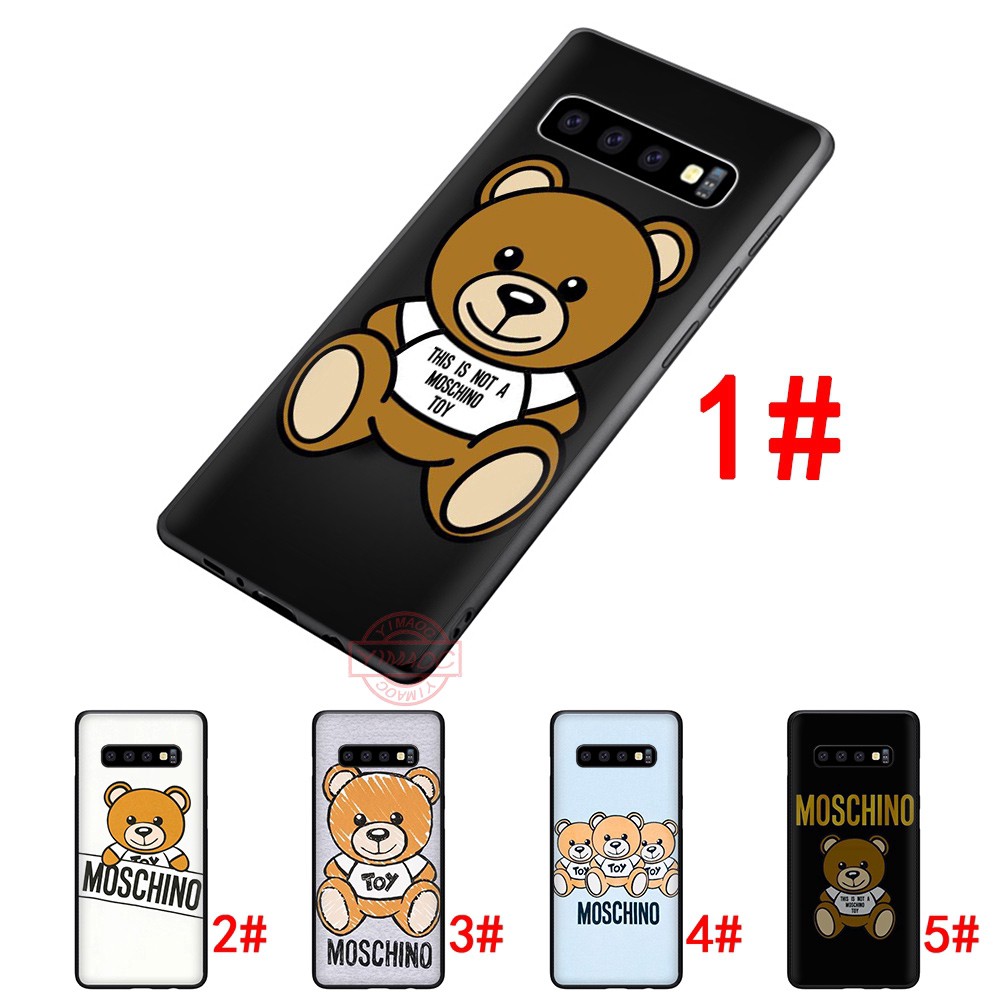 Ốp điện thoại in hình chú gấu Moschino dành cho Samsung Galaxy S7 S7 Edge S8 S8 Plus S9 S9 Plus S10 S10 Plus Note 8 9