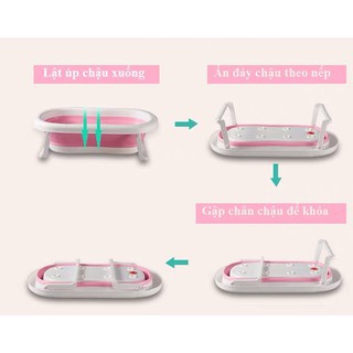 Chậu tắm gấp gọn cao cấp cho bé