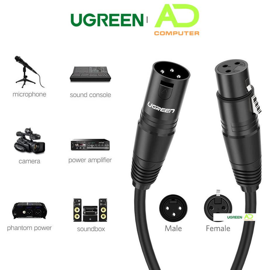 Dây Audio nối dài MIC XLR (Cannon) 6mm UGREEN AV130 - Hàng phân phối chính hãng - Bảo hành 18 tháng