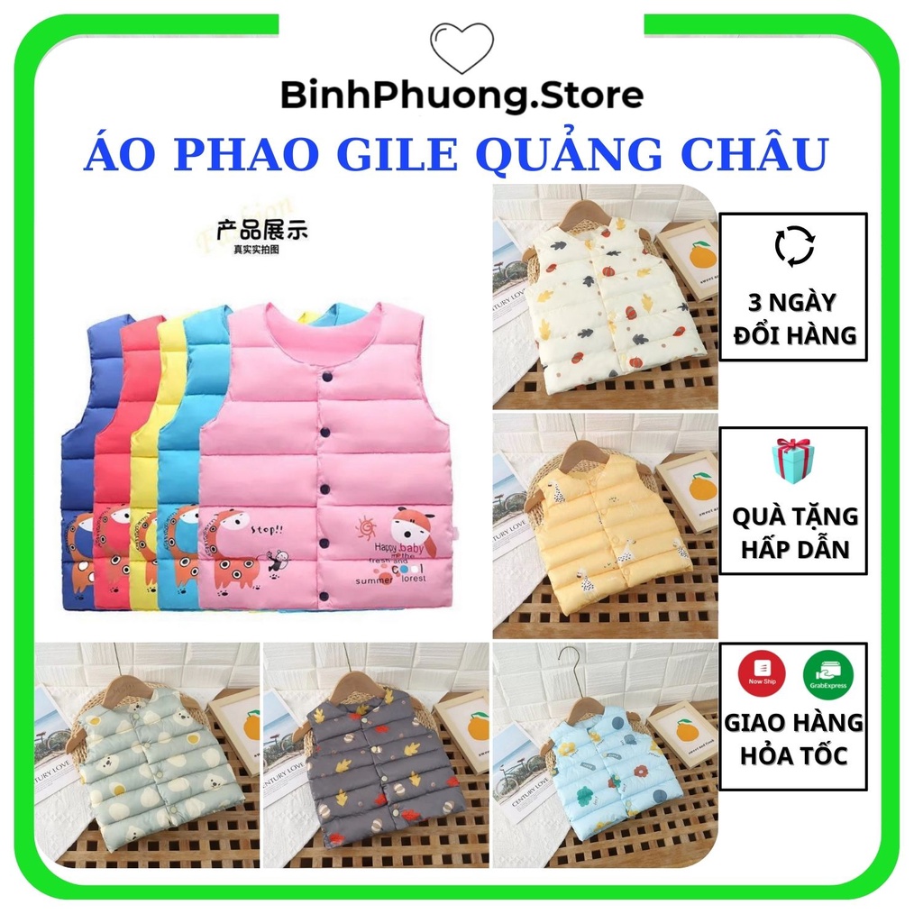 Áo Gile Phao Cho Bé Trai Gái, Áo Khoác Phao Cho Bé Hàn Quốc 6 tháng 1 2 3 4 5 tuổi BinhPhuong.Store