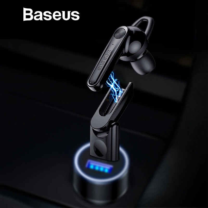 Tai nghe Bluetooth Baseus công sở kiêm bộ sạc điện thoại cho xe ô tô