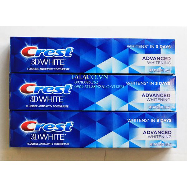 Kem đánh răng Crest 3D White Advanced Whitening 158g