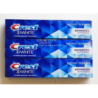 Kem đánh răng Crest 3D White Advanced Whitening 158g