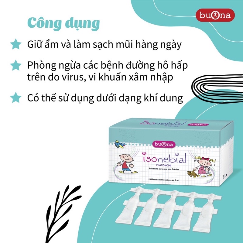 IsoNebial - Dung dịch rửa mũi cho bé chứa Ectoin giảm khô mũi ,nghẹt mũi,sổ mũi ( ITALY)