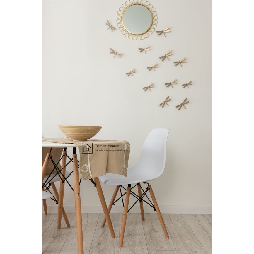 GHẾ EAMES / GHẾ DỰA TRẮNG chân gỗ đan thép