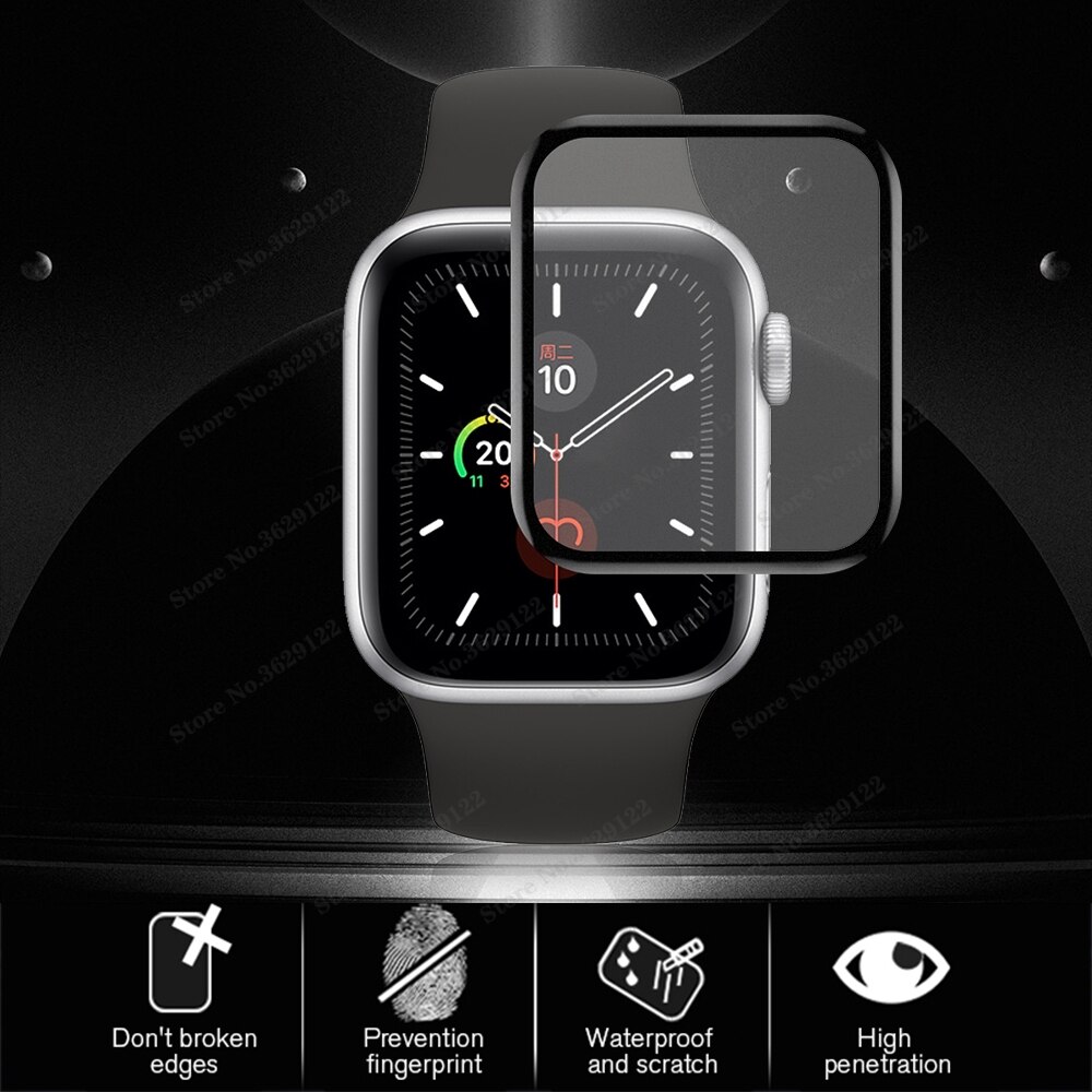 Kính cường lực viền cong 6D bảo vệ màn hình cao cấp cho Apple Watch Series 6 Se 40 / 44mm