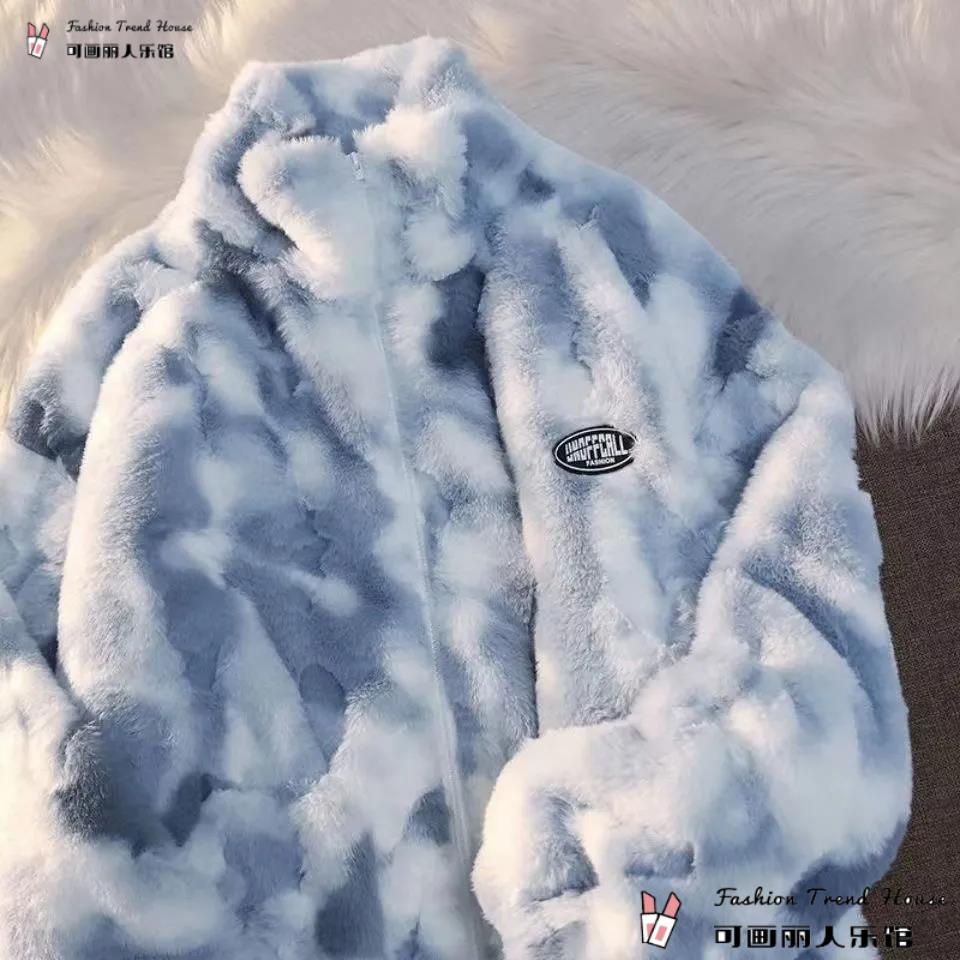 Áo Khoác cotton Giữ Ấm Mùa Đông Kiểu Mới Đường Phố Cho Cặp Đôi - Áo Khoác Lông Cừu Cắm O Gi Nhi T nam