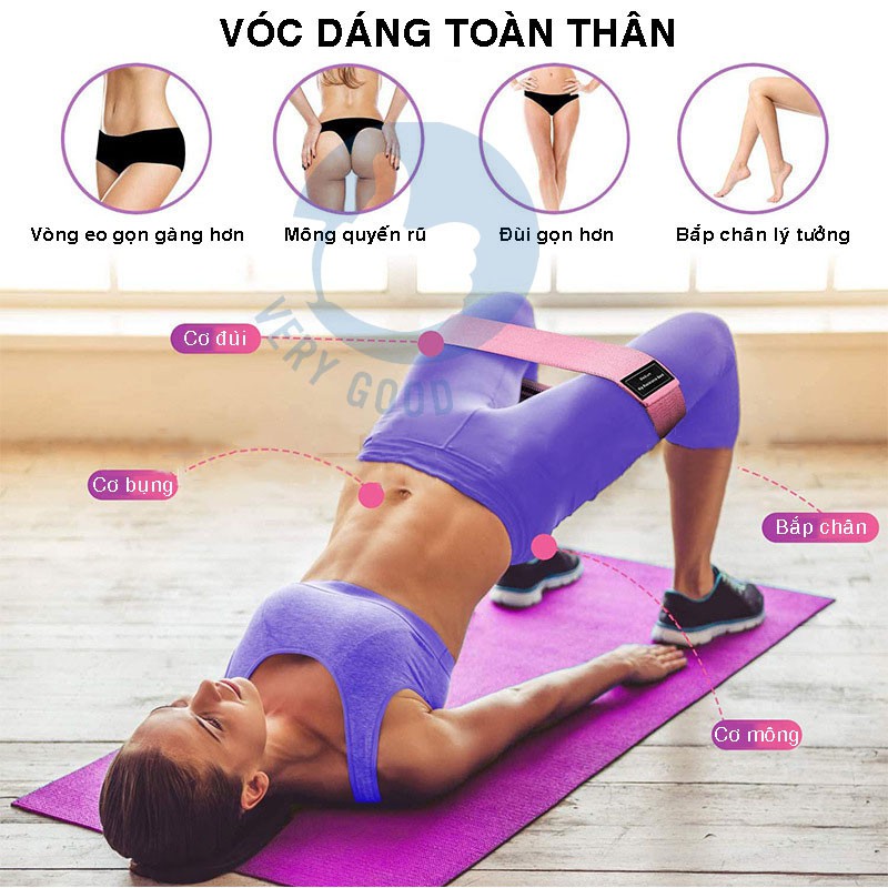 Dây kháng lực bản rộng tập chân mông, dây Band, phụ kiện tập gym, đồ dùng thể thao tại nhà, vòng cao su đàn hồi ttncr