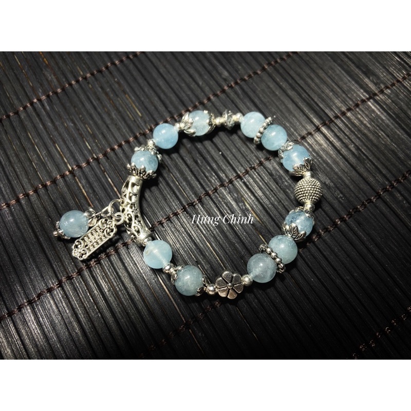 Vòng tay aquamarine mix charm