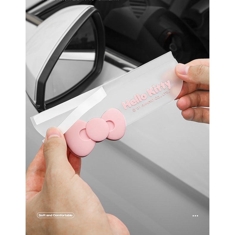 MIẾNG CHE MƯA CHO 2 GƯƠNG CHIẾU HẬU XE Ô TÔ HÌNH GẤU BROWN LINE FRIENDS VÀ HELLO KITTY DỄ THƯƠNG