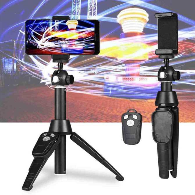 Tripod/Gậy Tự Sướng 3 Chân Yungteng H8, Có Remote Bluetooth, Kẹp Điện Thoại Xoay Ngang Dọc