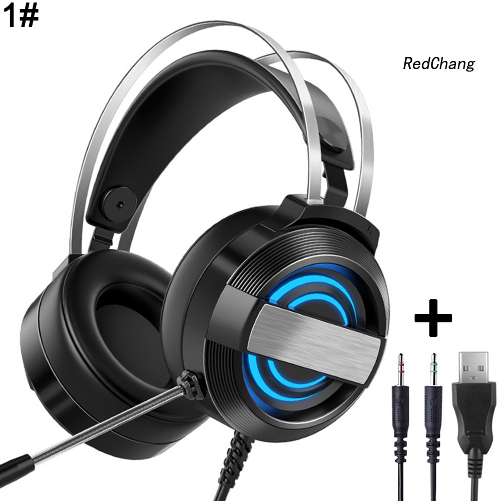 Tai Nghe Chụp Tai Chơi Game Có Dây Và Đèn Led Chống Ồn