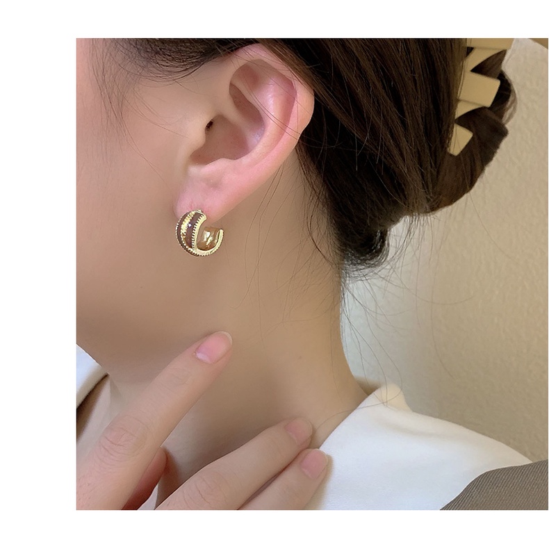 Bông Tai Hình Tròn tok tok Phong Cách Pháp Sang Trọng Thời Trang Cho Nữ 2023