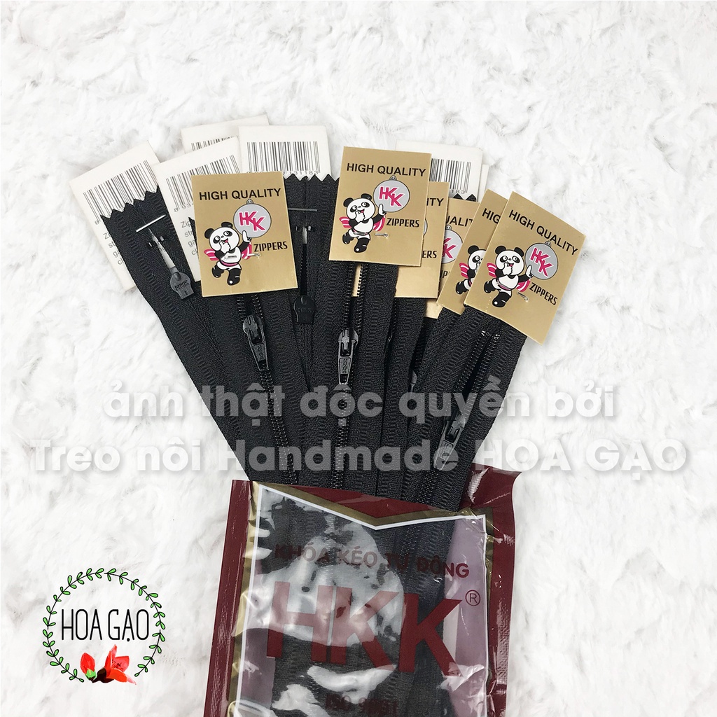 Dây khoá kéo TRẮNG ĐEN HKK GDKG dài đủ size 18cm 30cm 40cm 50cm 60cm 70cm phụ kiện may mặc may áo gối quần tây