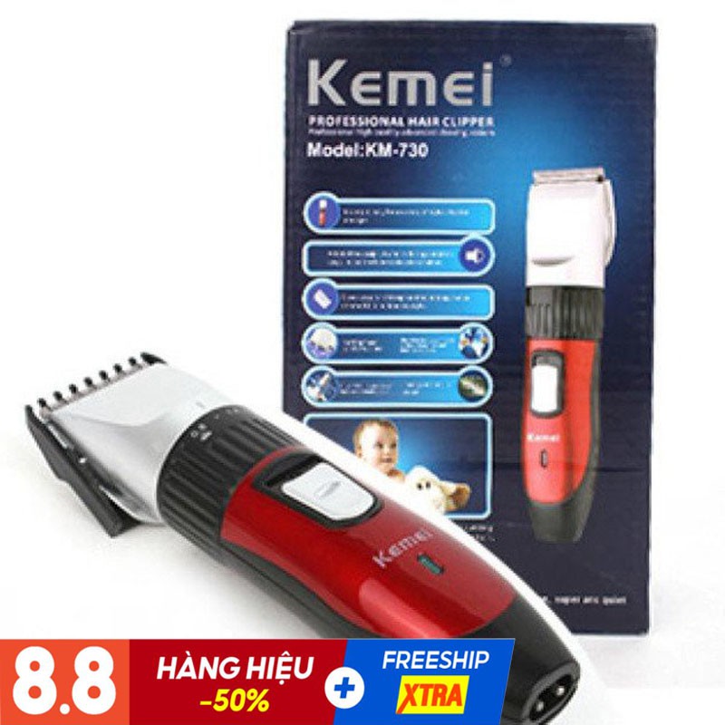 Tông đơ cắt tóc Kemei KM-730 -  Máy Cắt Tóc Kemei Sạc Pin Nhỏ Gọn