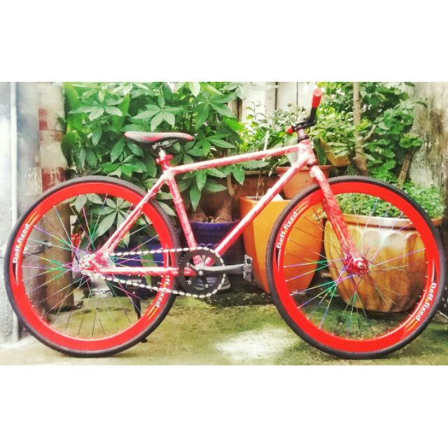 Xe đạp fixed gear singel đỏ ( bảo hành 1 năm )0