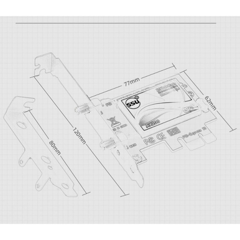Thẻ WiFi băng tần kép cho Intel 2.4G/5Ghz 802.11Ac/Ax Window10 | BigBuy360 - bigbuy360.vn