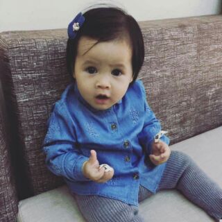 Sơ mi denim bé gái