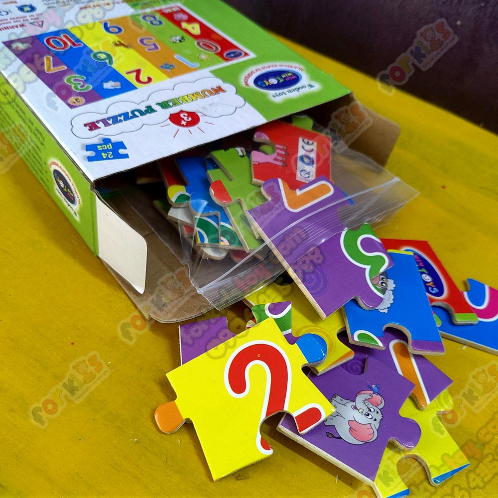 Ghép hình Puzzle 24 mảnh học số học hình khối, đồ chơi Winwintoys cho bé 2 tuổi