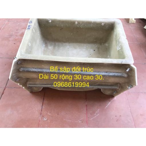 Khuôn chậu chữ nhật composite dài 50cm rộng 30cm cao 30cm chân liền
