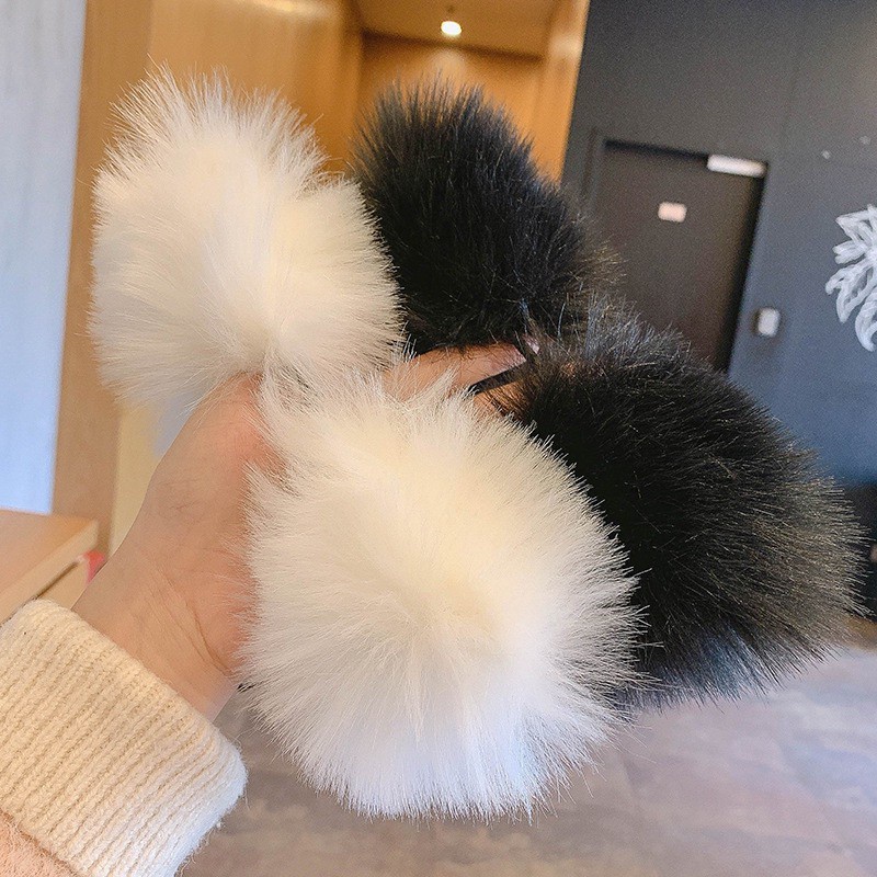 Bờm tóc cute, Cài Tóc Tai Mèo Lông Mềm Mại Dễ Thương Cute Cosplay Màu Đen Trắng