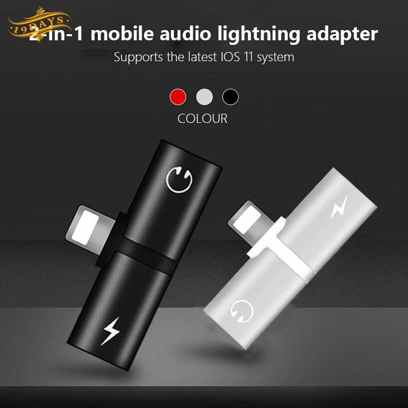 For iPhone X Audio Adapter Audio Splitter Dual Lightning 2 in 1 Earphone Equipment Accessories Economic Convenient