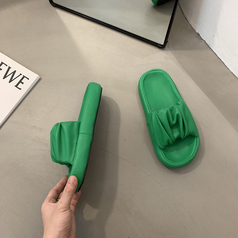 Dép IELGY quai ngang xếp nếp đế dày thời trang dành cho nữ