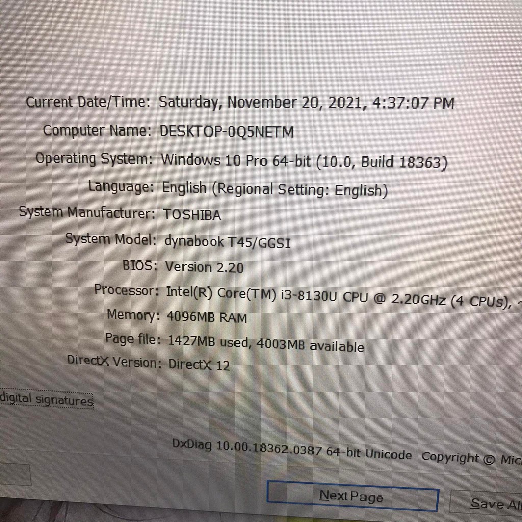 Máy Laptop Toshiba Dynabook T45 Intel Core i3 8130U, 4gb ram, 128gb ssd, Vga  uhd 620, 15.6 inch Full HD. Đẹp ,Bền, Rẻ | BigBuy360 - bigbuy360.vn