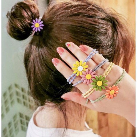 Chun buộc tóc hoa cúc đủ màu (giá sỉ)
