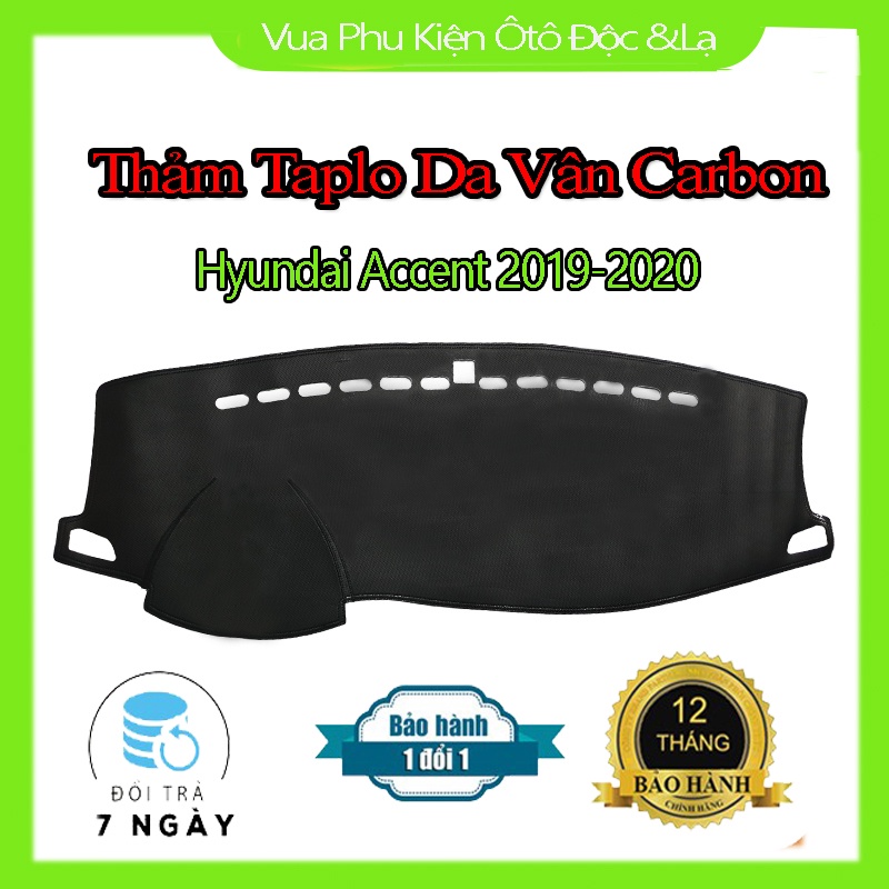 Thảm Taplo Hyundai Accent, Avante, Elantra, I10, Kona, Santafe, Tucson Chất Liệu Da Vân Carbon