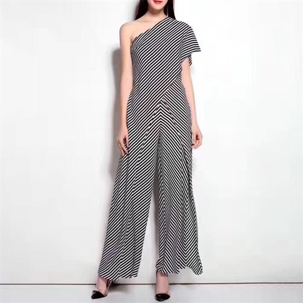 MUSHROOM LEE - Jumpsuit - Đen sọc trắng