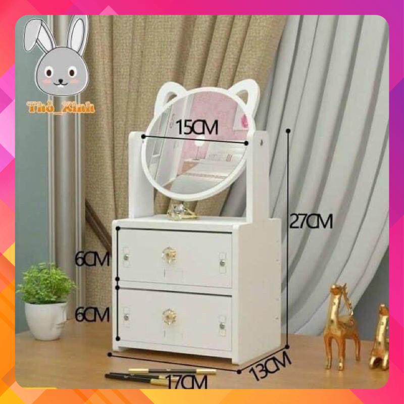 kệ mỹ phẩm 2 tầng có gương