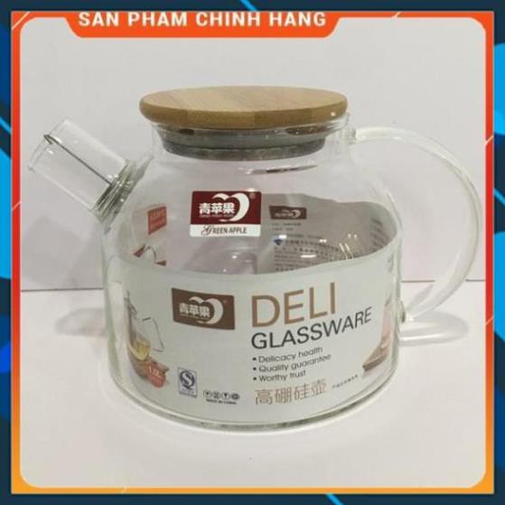 CHÍNH HÃNG -  Ấm pha trà Deli có lưới lọc inox 1000ml,bình pha trà thủy tinh có lưới lọc inox,bình ủ trà cao cấp