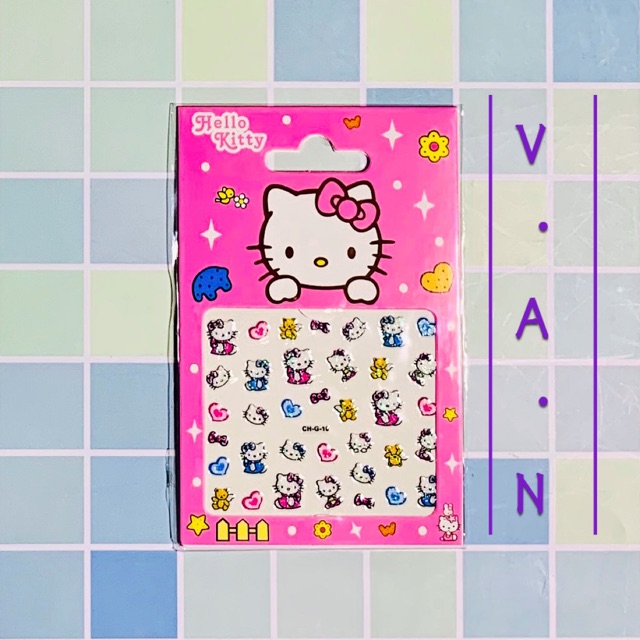 Sticker dán móng hình dán móng tay Hello Kitty