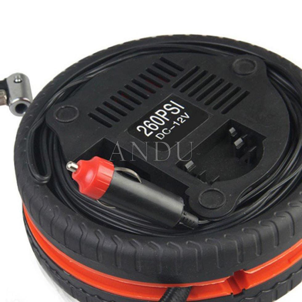 Bơm Lốp Điện Hình Bánh Xe Đa Năng 12V Mang Đi Tiện Dụng