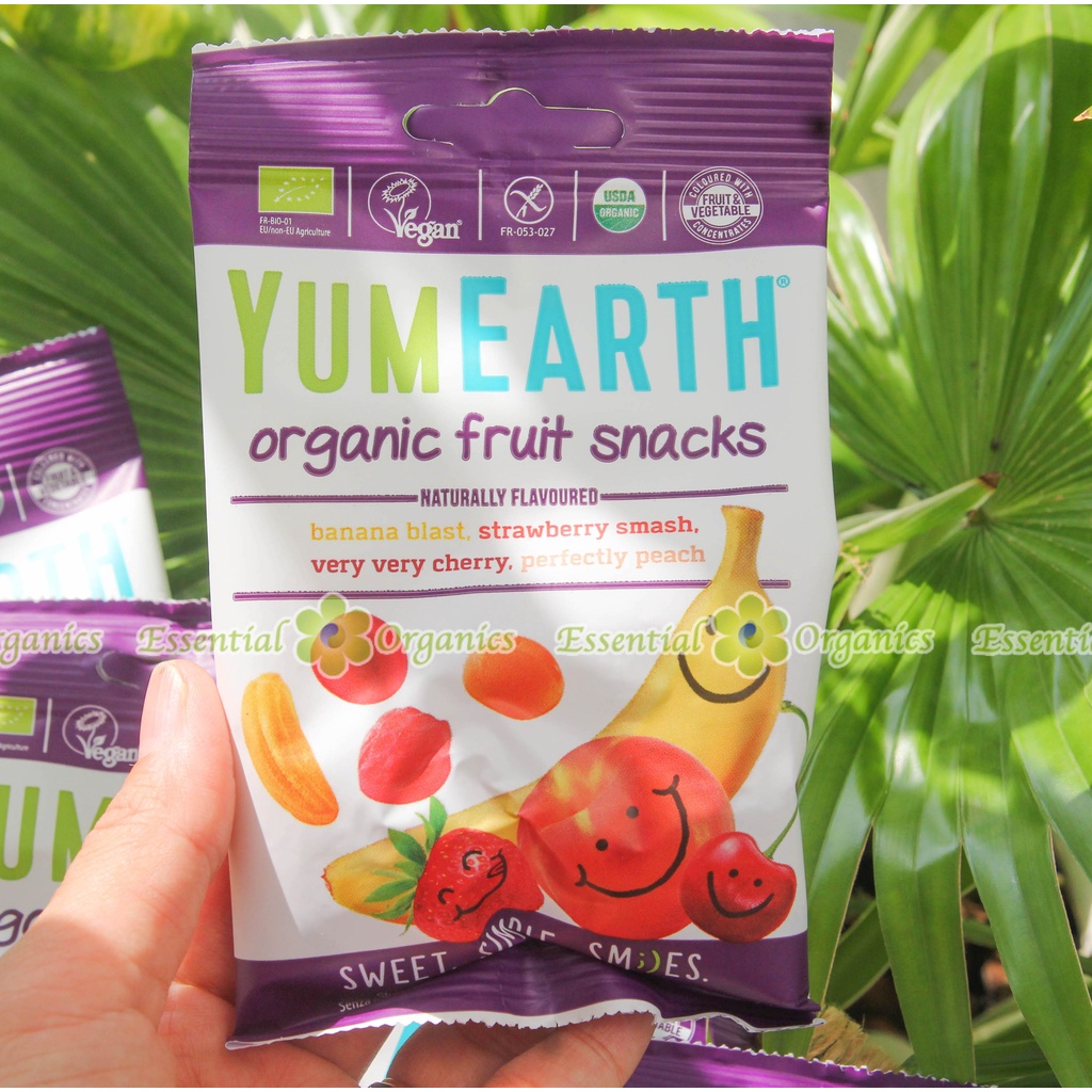 Kẹo dẻo hữu cơ cho bé 4 hương vị trái cây Yumearth 50g - Mexico - Đồ ăn dặm cho bé
