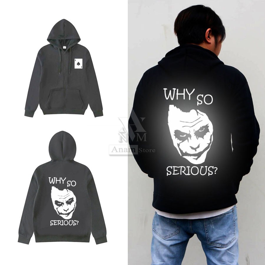 Áo hoodie dây kéo nam nữ, Phản Quang Joker, Vải Nỉ Ngoại, Anam Store