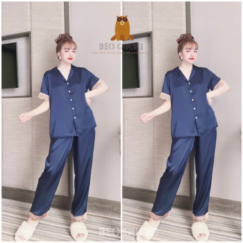 Dài TN 50-110kg K2SGC Béo Guchi Pijama Bigsize Lụa Satin cao cấp - Đồ bộ nữ xinh