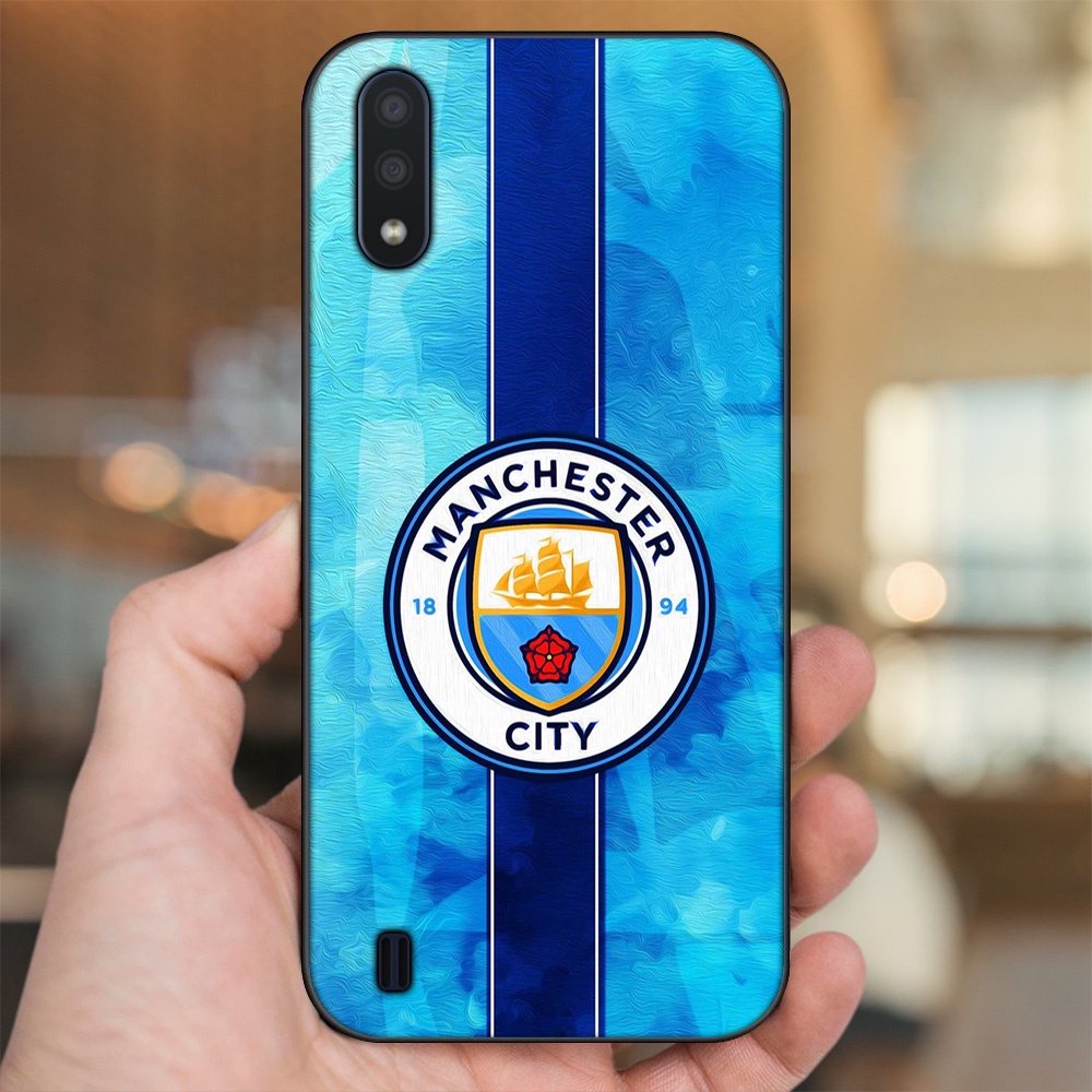 Ốp lưng Samsung A01 viền đen in hình Manchester City MC