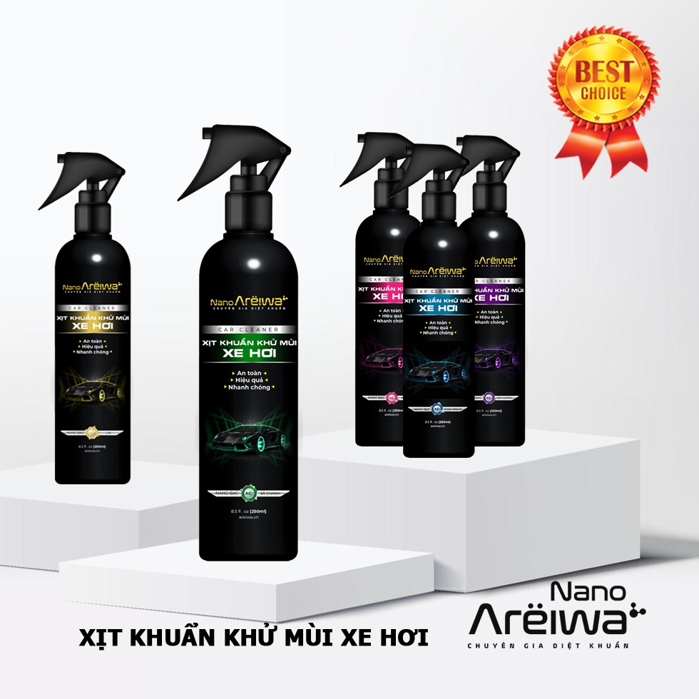 Xịt Khuẩn Khử Mùi Xe Hơi ô tô Nano Areiwa 250ml Chăm sóc vệ sinh nội thất ô tô Phụ kiện, đồ chơi Ô tô Hàng chính hãng