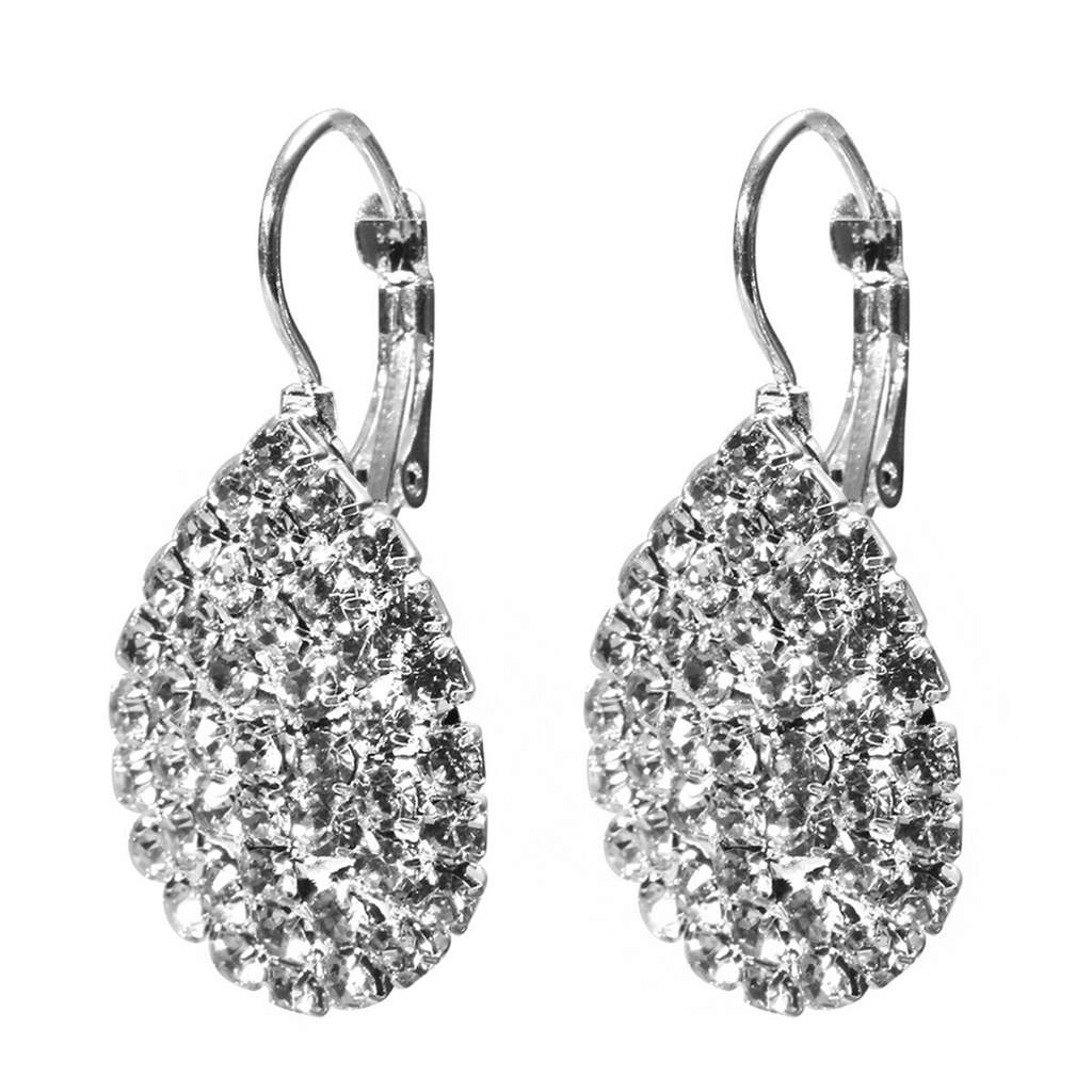 Khuyên tai đính đá hình giọt nước thời trang thanh lịch dành cho nữ