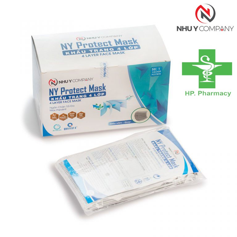 Hộp 50 Chiếc Khẩu Trang Y Tế 4 Lớp Kháng Khuẩn Như Ý NY Protect Mask