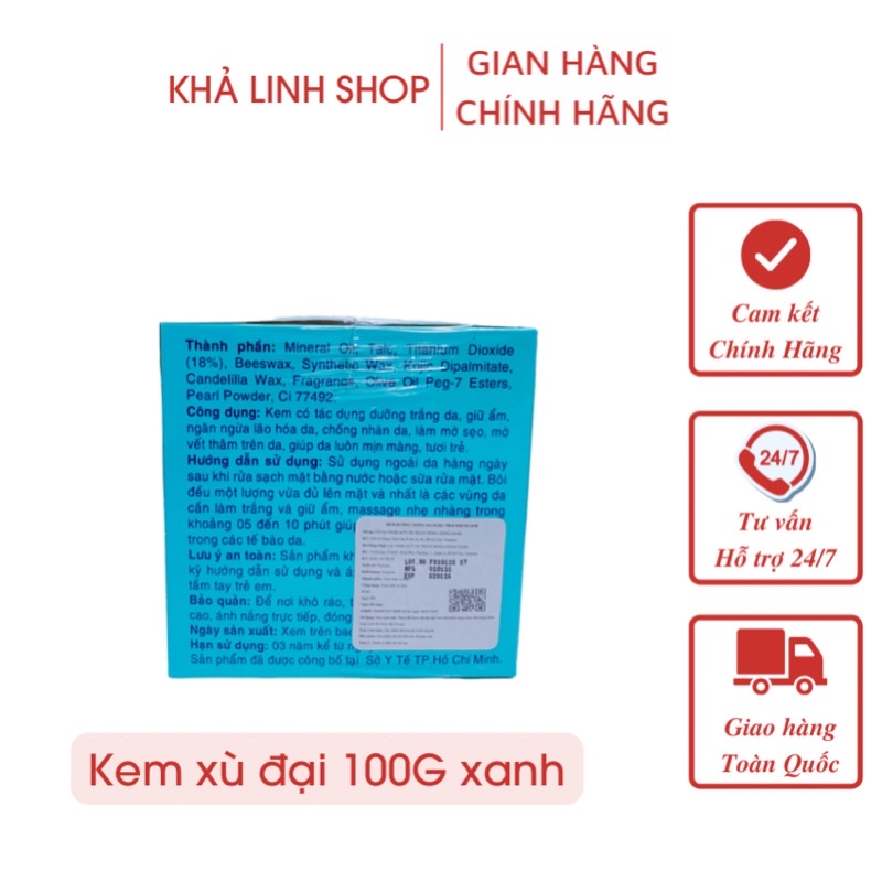 01 kem dưỡng thể trắng da young one Greenrose xù xanh 100g