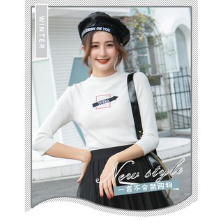 [SẴN] áo thun len tay lỡ cổ 3 phân