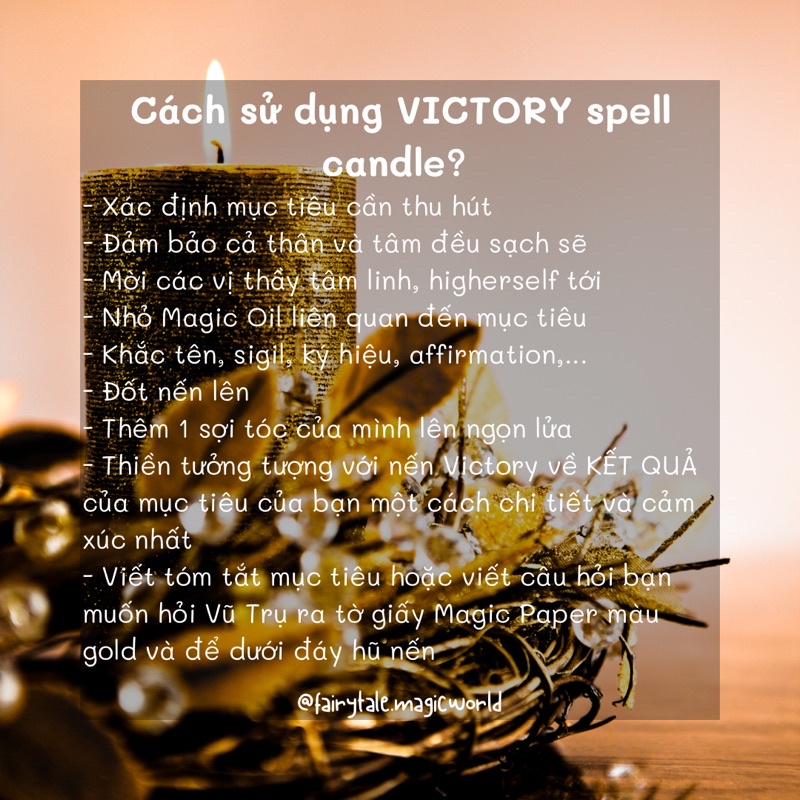 VICTORY spell candle | Nến hỗ trợ thu hút chiến thắng, vinh quang trong cuộc sống và sự nghiệp