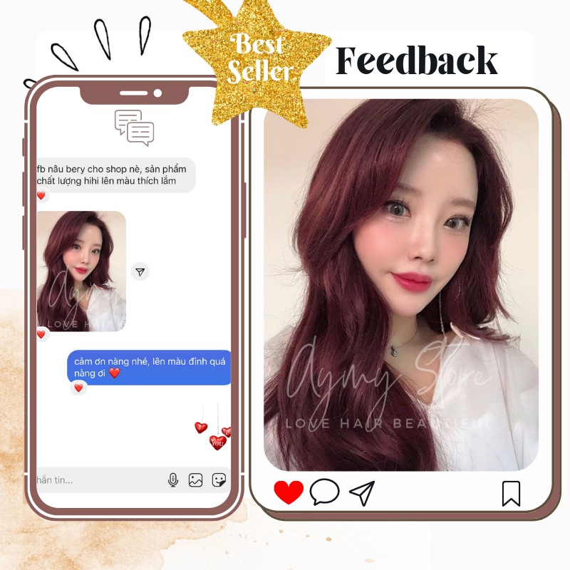 Thuốc nhuộm tóc nâu berry không tẩy tại nhà chính hãng AYMY