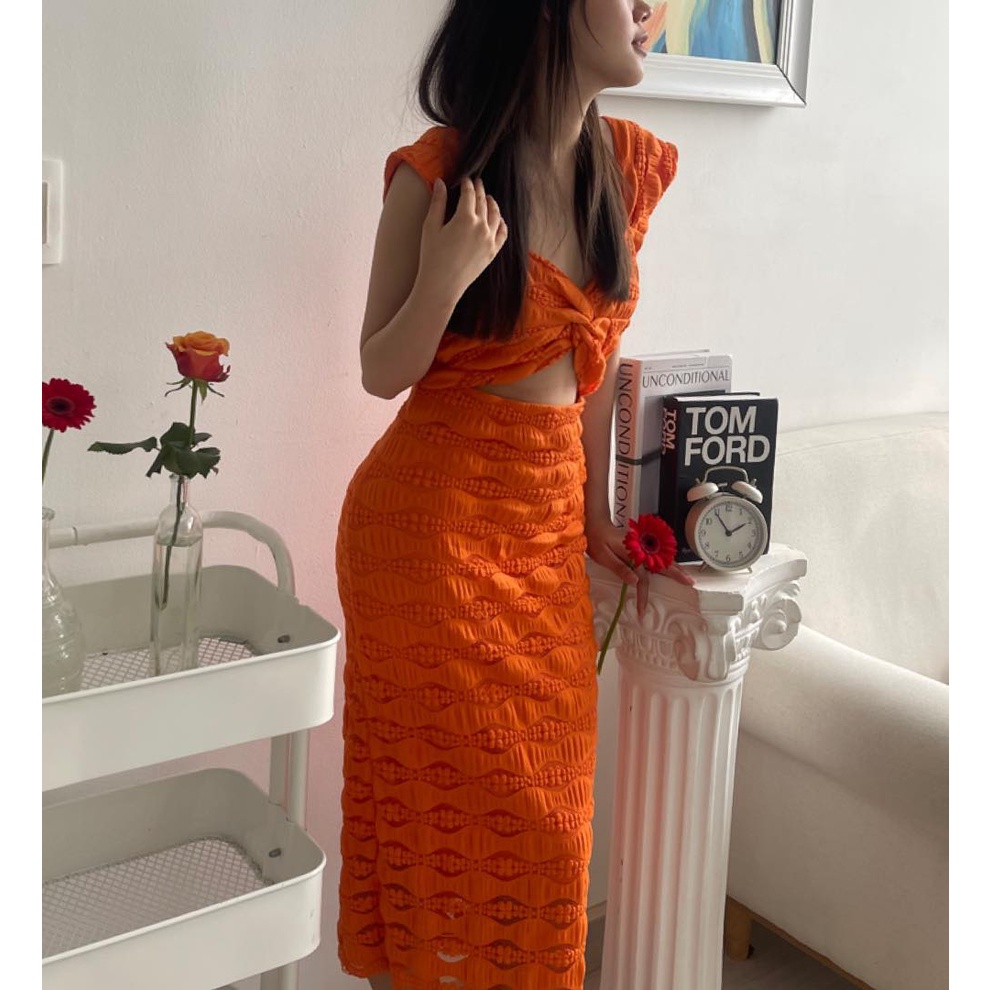 KT83-ĐẦM BODY NƠ CHÉO CUTOUT