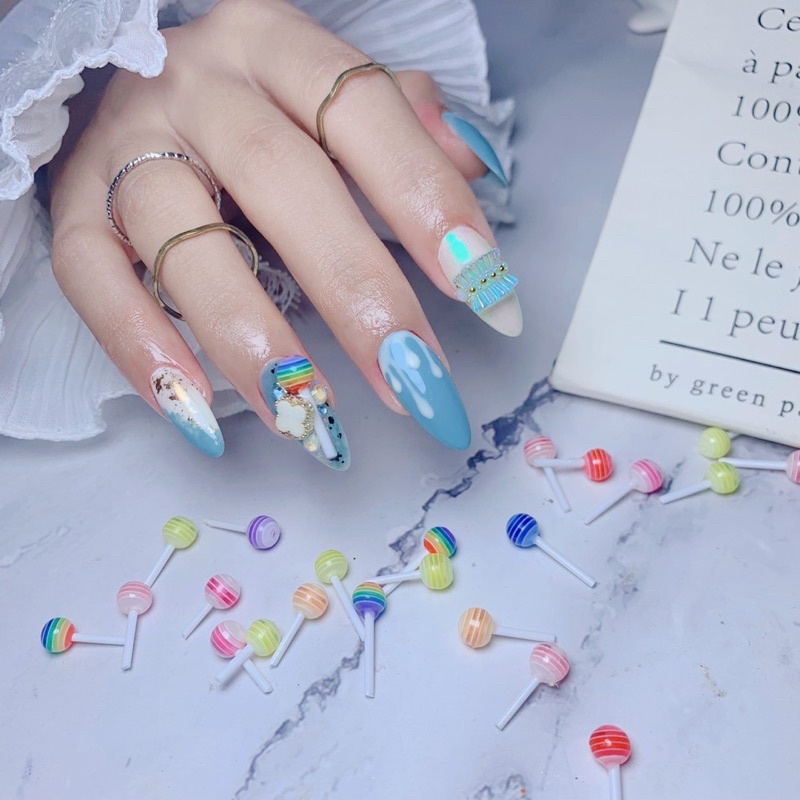 Charm hình nơ thuỷ tinh trang trí móng tay [Thanh Vy Nail]